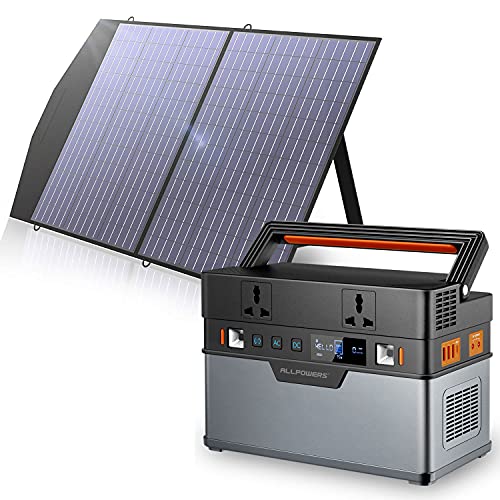Allpowers Generador portátil de 606 Wh / 164000 mAh (panel solar opcional) con panel solar plegable...